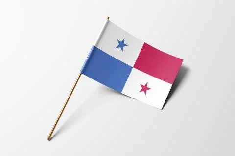 Panama flag of small paper, isolated on white background Stock Illustration