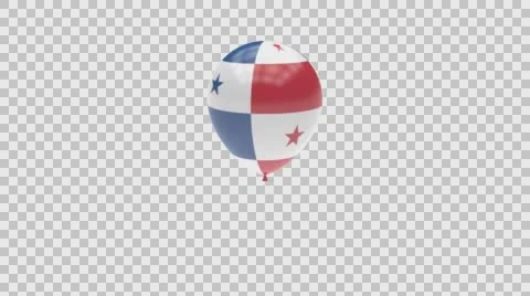 Panama flag textured balloon rotating Alpha Video stock 61528815