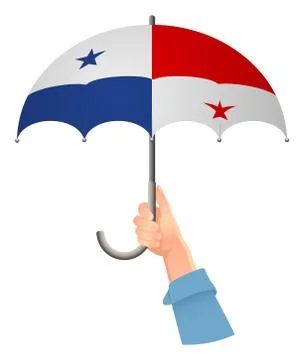 Panama flag umbrella Stock Illustration