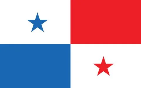 Panama flag vector graphic. Rectangle Panamanian flag illustration. Panama co Illustration