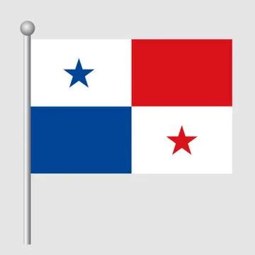 Panama flag vector template background realistic copy Stock Illustration