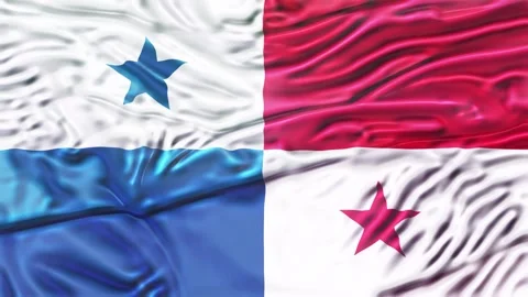 Panama Flag Waving 3D Animation Loop. 库存影片 336606014