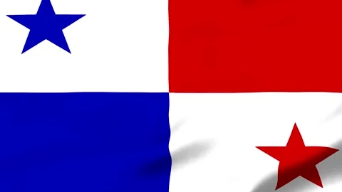 Panama flag waving with blue red and white colors Stock Footage 343317304