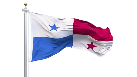 Panama flag waving looping with transparent background. Stock Footage 337231665