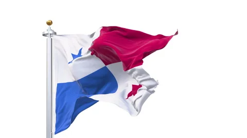 Panama flag waving looping with transparent background. Stock Footage 337231747