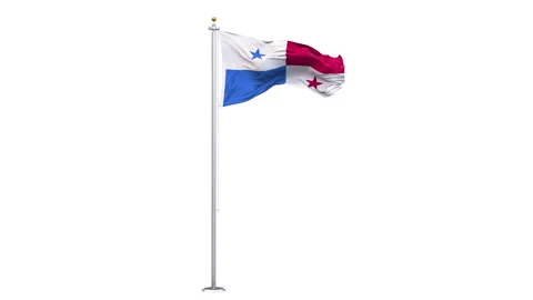 Panama flag waving looping with transparent background. Stock Footage 337232029