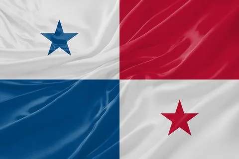 Panama Flag Waving Textures Silk Background Stock Illustration