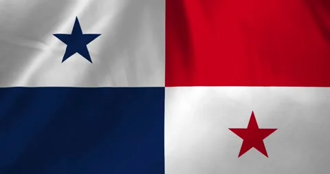 Panama flag waving with the wind background loop video animation Stock Footage 327173314