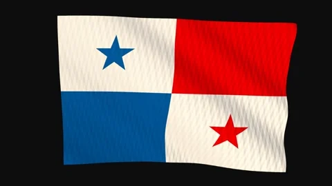 Panama flag waving in the wind on a black background 스톡 동영상 343221184