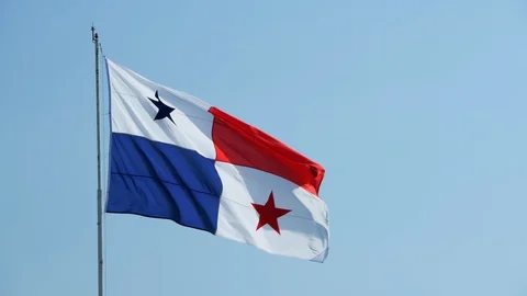 Panama flag waving in the wind. Stock Footage 126714283