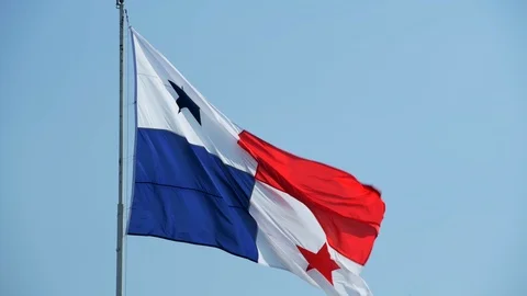 Panama flag waving in the wind. Stock Footage 126714450
