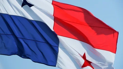 Panama flag waving in the wind. Stock Footage 126714632