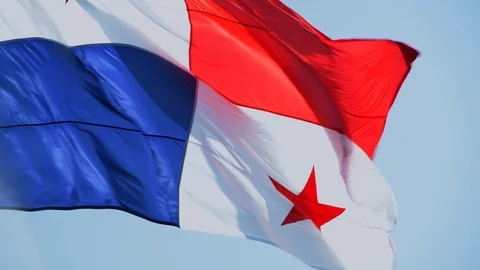 Panama flag waving in the wind. Stock Footage 126720051