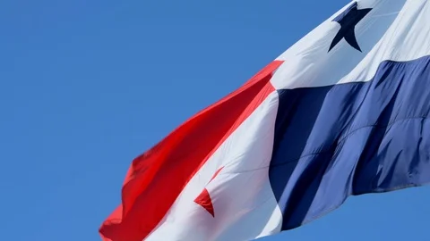 Panama flag waving in the wind. Stock Footage 126720123