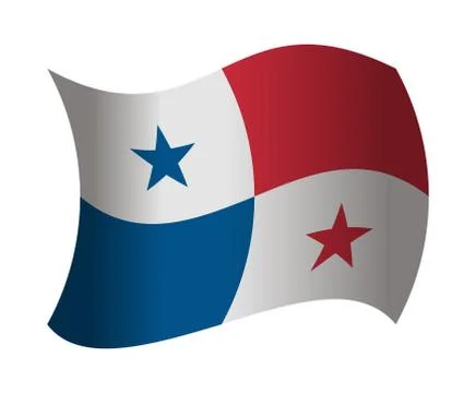 Panama flag waving in the wind Illustrazione stock