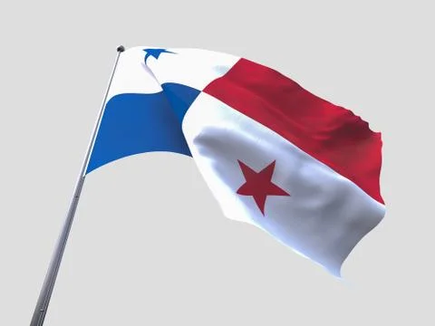 Panama flying flag isolate on white background 스톡 일러스트