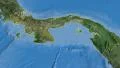 Panama, glide over the map, outlined 4k or 4k+ Resolution