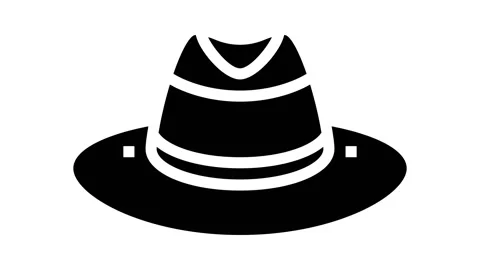 Panama hat cap glyph icon animation Stock Footage 224857972
