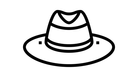 Panama hat cap line icon animation Stock Footage 224414673