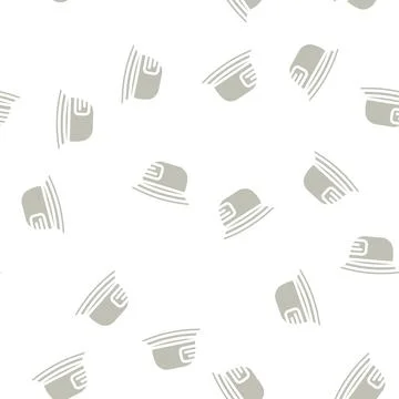 Panama hat glyph vector seamless pattern イラスト素材