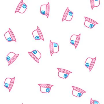 Panama hat vector seamless pattern Stock Illustration
