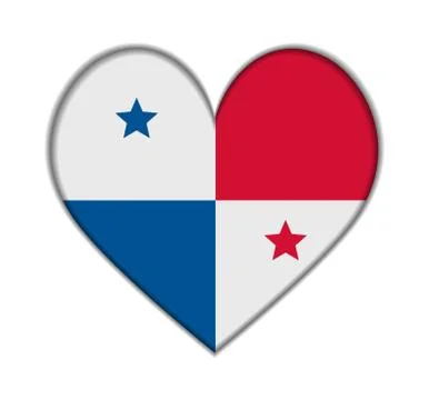 Panama heart flag Stock Illustration