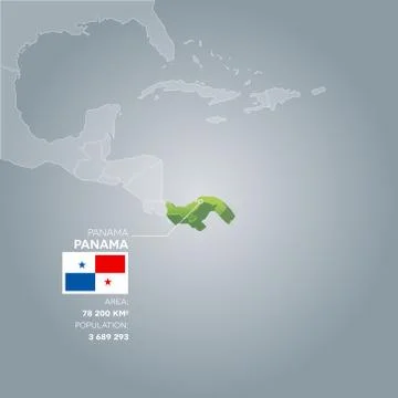 Panama information map. Stock Illustration