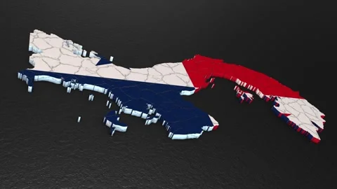Panama map 3d. 3d map of Panama. Stock Footage 274657108
