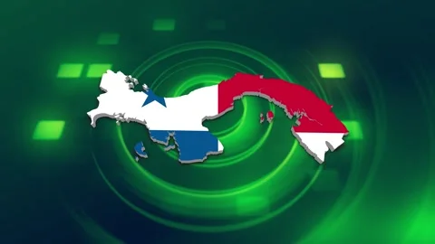Panama Map and Flag Background Stock Footage 344029486