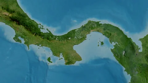 Panama map - drive. Glow. Satellite. Stock Footage 149270194