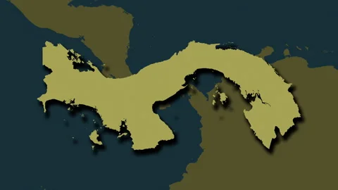Panama map - extract. Shadow. Pattern. Labels Stock Footage 322777333