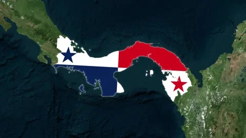 Panama Map With Flag Colors Overlay Animation Video stock 323970911
