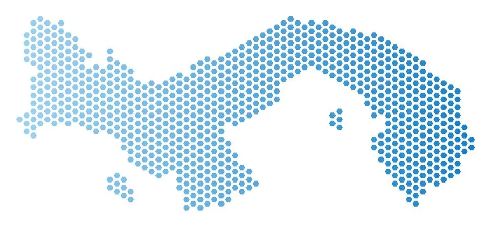 Panama Map Hex-Tile Mosaic 库存插图