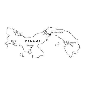 Panama map icon Stock Illustration