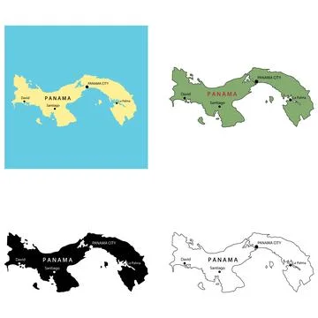 Panama map icon 库存插图