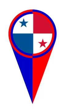 Panama Map Pointer Location Flag 库存插图
