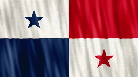 Panama National Flag. Seamless loop animation closeup waving. Stock Footage 222451065