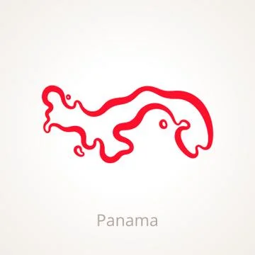 Panama - Outline Map Stock Illustration