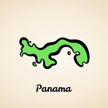 Panama - Outline Map Illustrazione stock