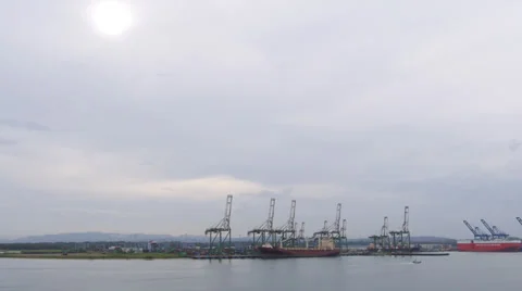 Panama port view 2 Stock Footage 32162685