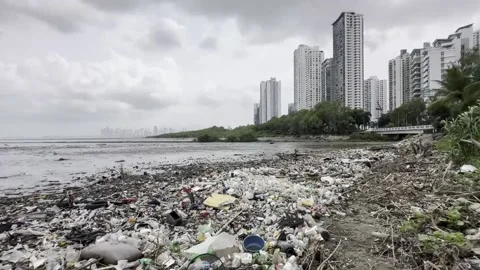Panama presents a plan that could reduce its plastic pollution up to 67% by 2040 Stock Footage 310412101