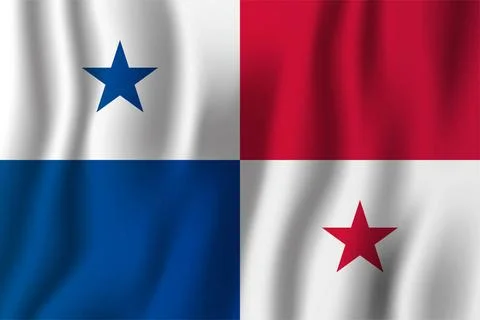  Panama realistic waving flag vector illustration. National country backgr... Stock Photos