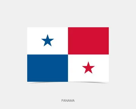 Panama Rectangle flag icon with shadow. 스톡 일러스트
