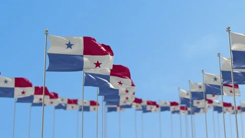 Panama Row Of Flags Animation Stock-Footage 148777065