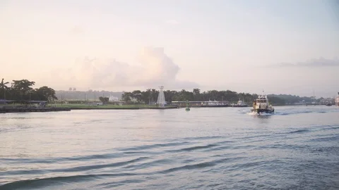 PANAMA SEPT 2018: Work Boat Bojala at The Panama Canal Stock Footage 100445633