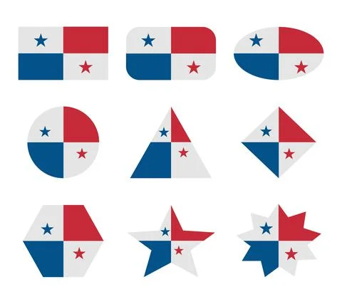 Panama set of flags with geometric shapes Stock-Illustration