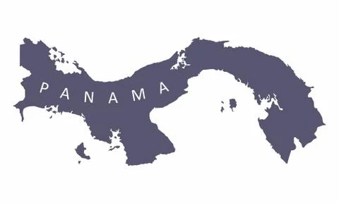 Panama silhouette map Stock Illustration