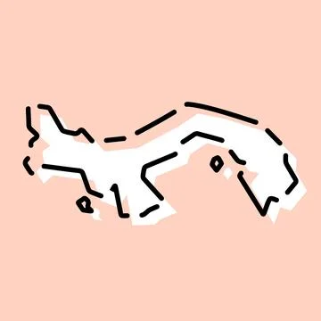 Panama simplified vector map Stock Illustration