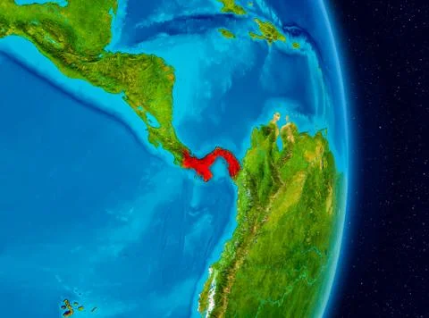 Panama from space Stock Illustration