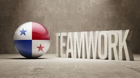 Panama. Teamwork Concept. Stock Illustration